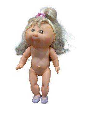 Cabbage Patch Kid Doll With Blonde Hair Blue Signature 1980s Collectible Toy
